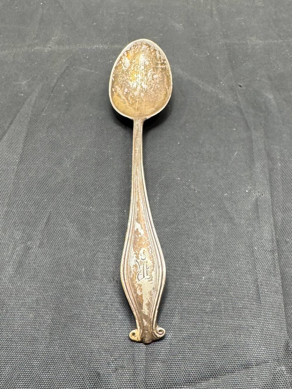 Vintage Gorham Weymouth Pat. 1913 Sterling Silver Teaspoon 5.5" Monogrammed